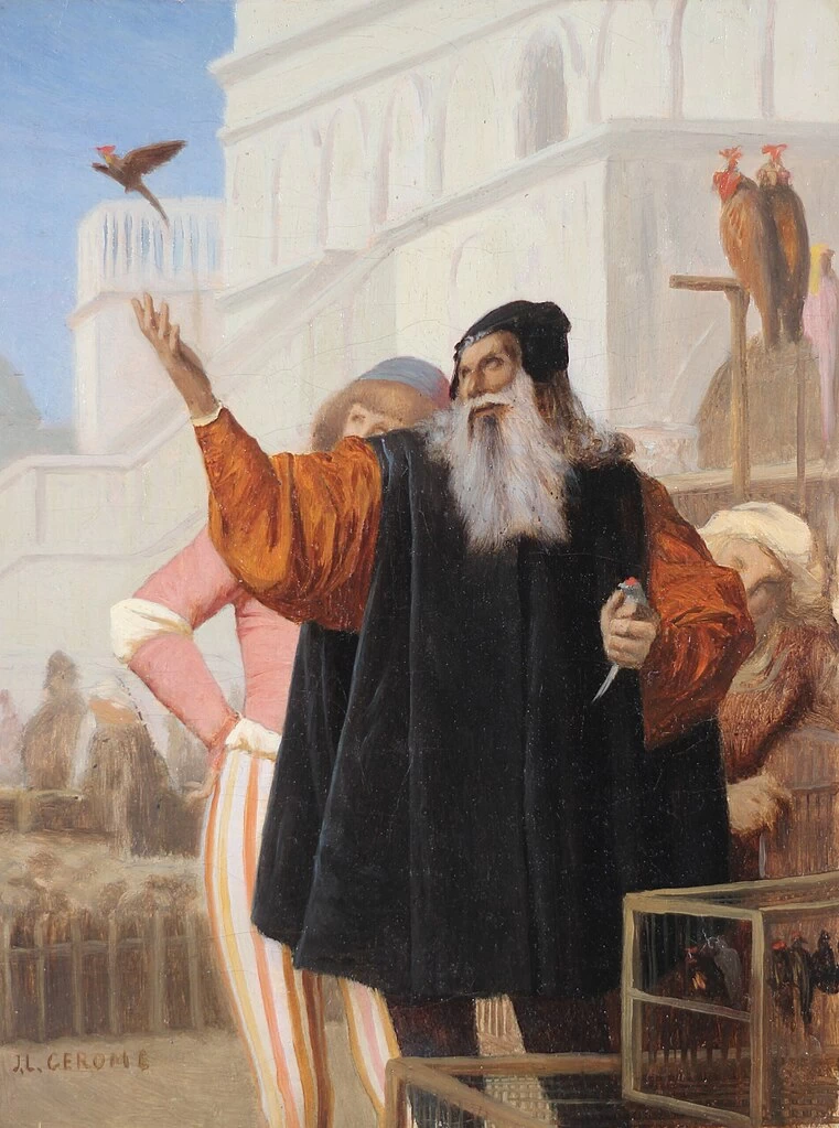 Leonardo da Vinci libera gli uccelli intorno al 1849